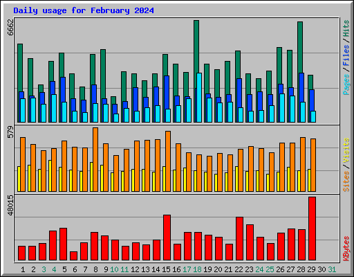 Daily usage for February 2024