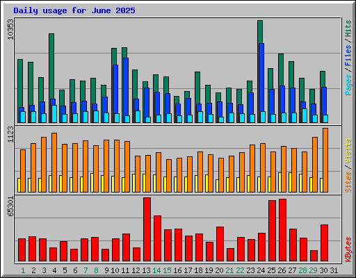 Daily usage for June 2025