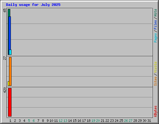 Daily usage for July 2025