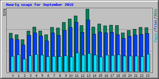 Hourly usage for September 2016
