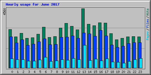Hourly usage for June 2017