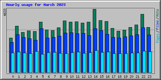 Hourly usage for March 2023