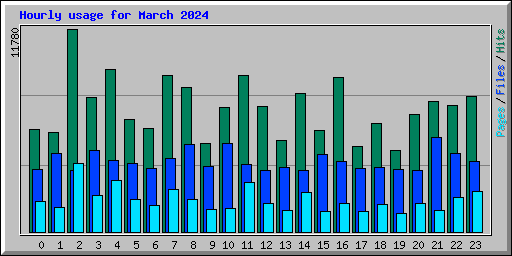 Hourly usage for March 2024